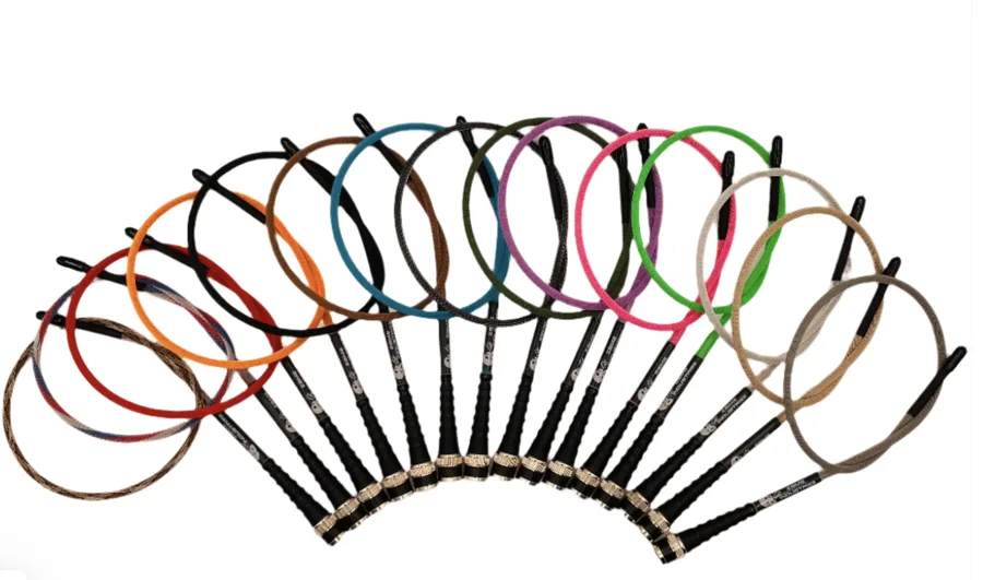 ZBM2 Industries QP Whip THICC flexible paracord-wrapped portable antenna in many colors fanned out